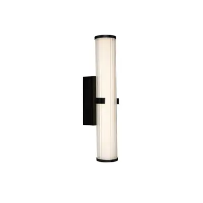 Foto van Clamp Wall Light - Black Metal, Ribbed Clear & Opal Diffuser