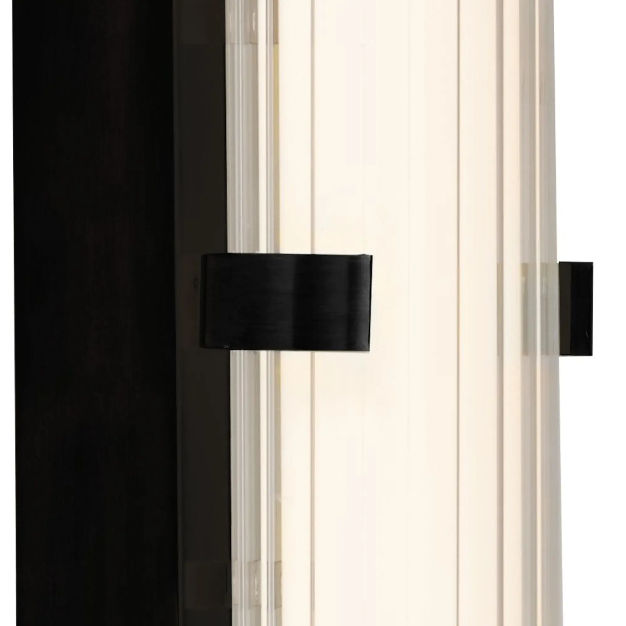Foto 3 Clamp Wall Light - Black Metal, Ribbed Clear & Opal Diffuser