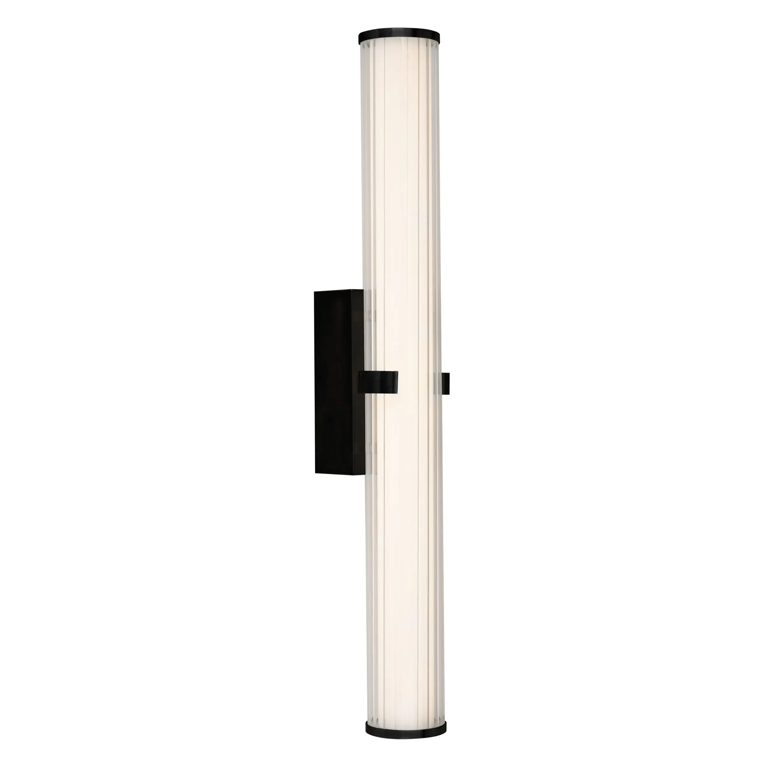Foto 1 Clamp Wall Light - Black Metal, Ribbed Clear & Opal Diffuser