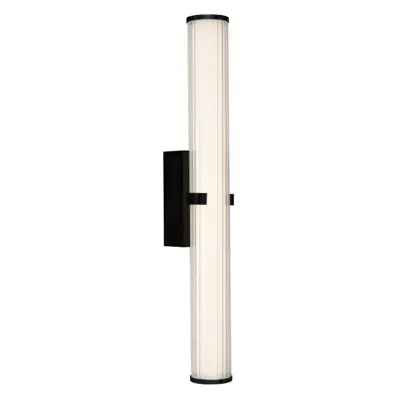 Foto van Clamp Wall Light - Black Metal, Ribbed Clear & Opal Diffuser