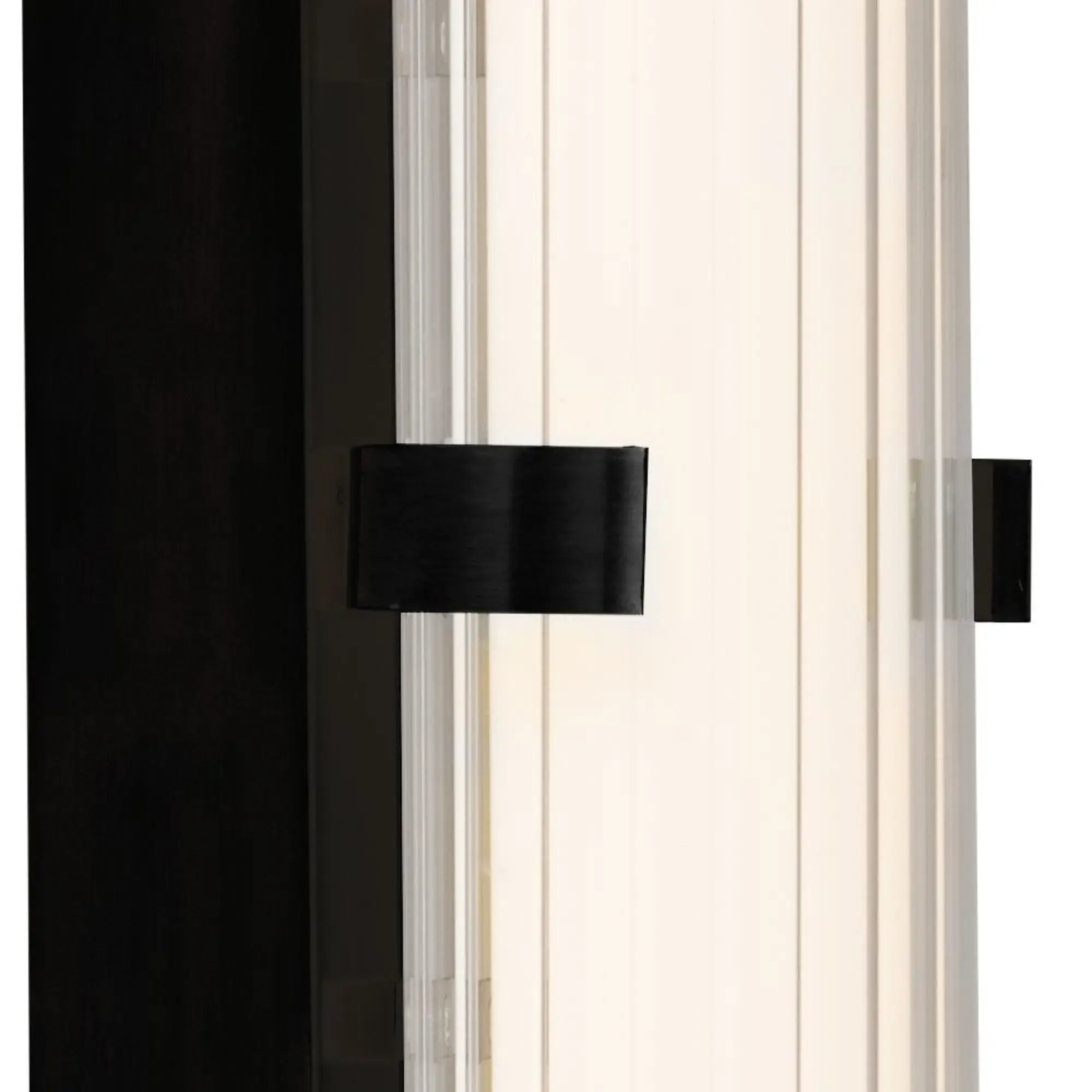 Foto 3 Clamp Wall Light - Black Metal, Ribbed Clear & Opal Diffuser
