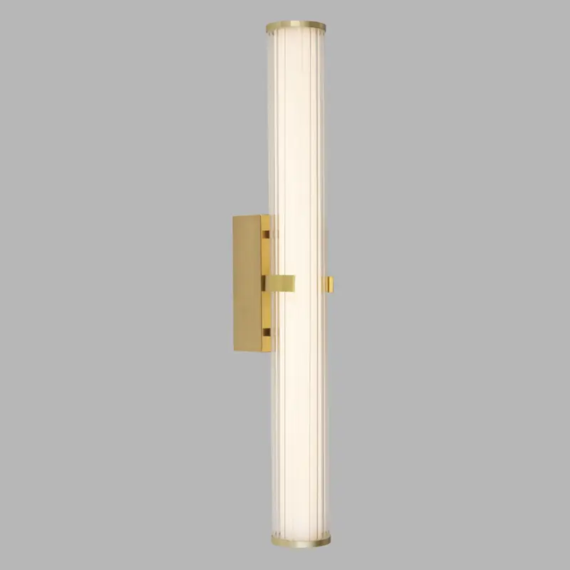 Foto 2 Clamp Wall Light - Gold Metal, Ribbed Clear & Opal Diffuser