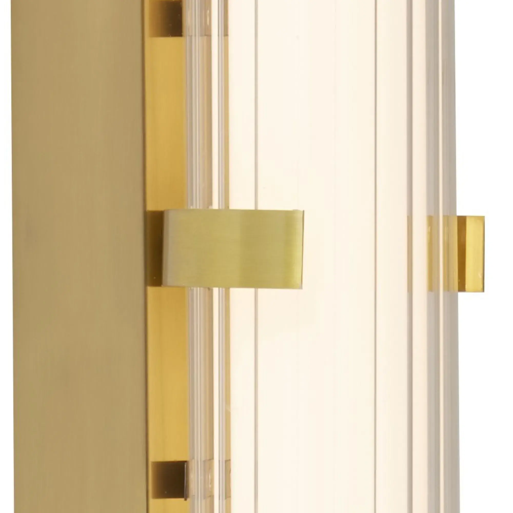 Foto 3 Clamp Wall Light - Gold Metal, Ribbed Clear & Opal Diffuser