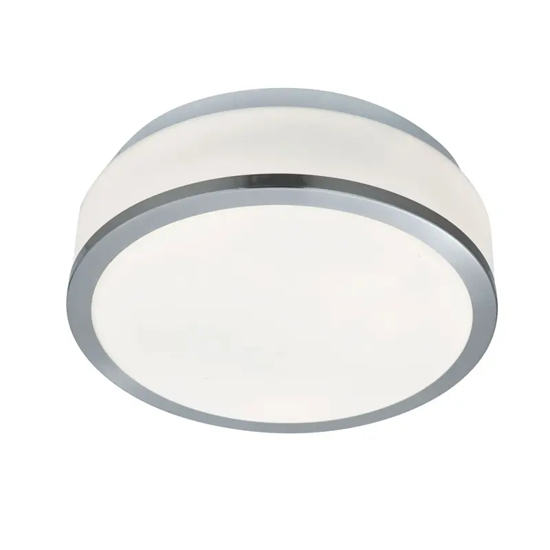 Foto 1 Cheese 2Lt Flush - Satin Silver Metal & White Glass