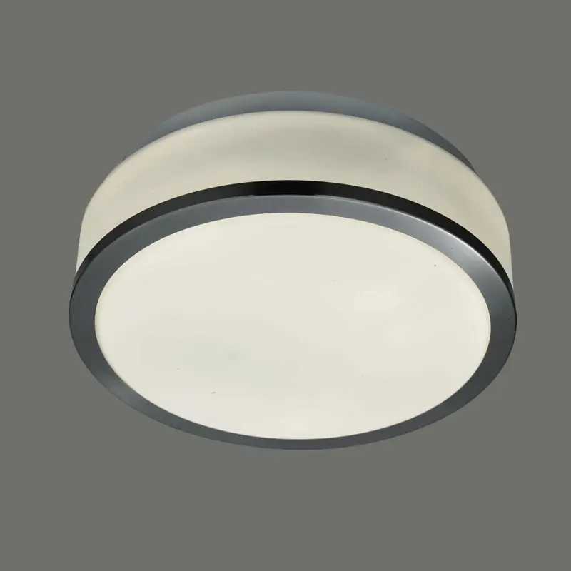 Foto 2 Cheese 2Lt Flush - Satin Silver Metal & White Glass