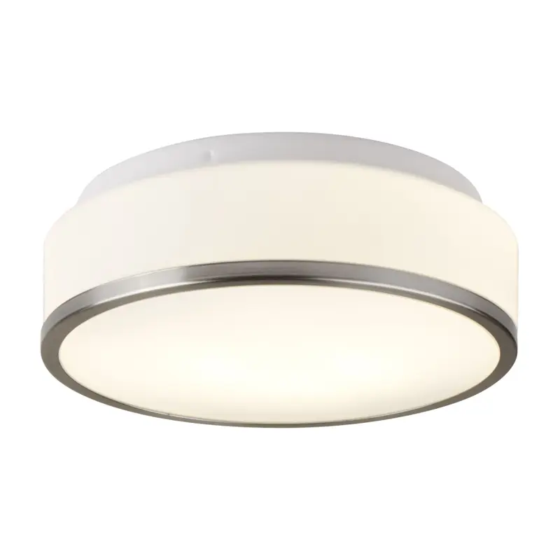 Foto 1 Cheese 2Lt Flush - Satin Silver Metal & White Glass