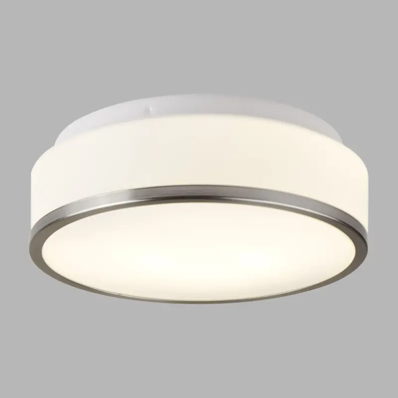 Foto 2 Cheese 2Lt Flush - Satin Silver Metal & White Glass