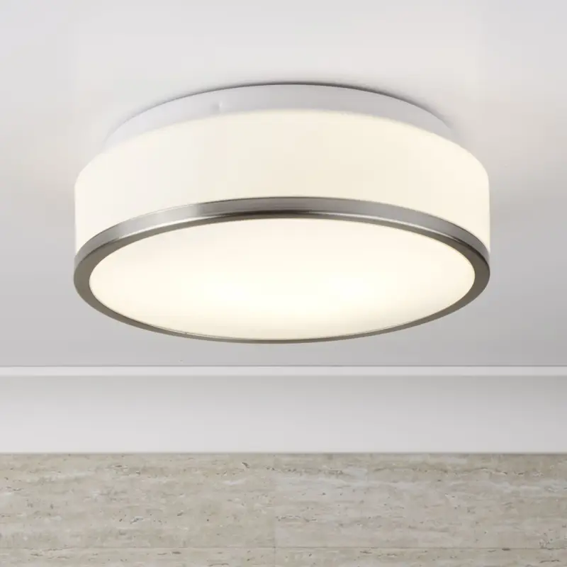 Foto 5 Cheese 2Lt Flush - Satin Silver Metal & White Glass