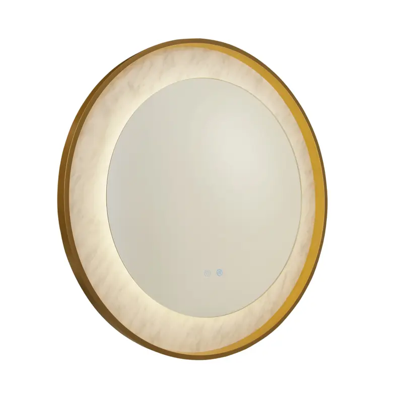 Foto 1 Luxo LED Mirror, Gold Metal with Marble Effect