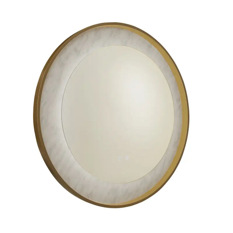 Foto 2 Luxo LED Mirror, Gold Metal with Marble Effect