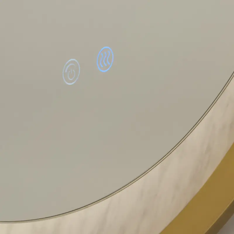 Foto 3 Luxo LED Mirror, Gold Metal with Marble Effect
