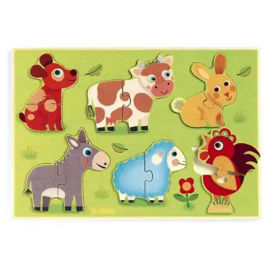 Foto van Djeco houten puzzel Coucou cow