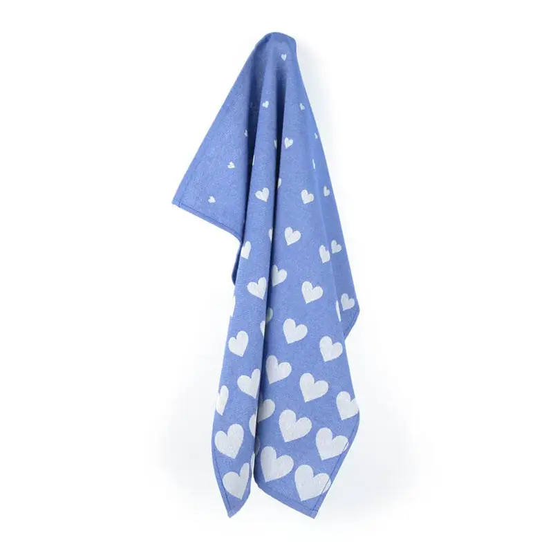 Foto 1 Theedoek Hearts Royal Blue