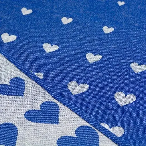 Foto 2 Theedoek Hearts Royal Blue