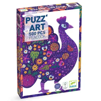 Foto van Djeco puzz’ art – Pauw 500 pcs