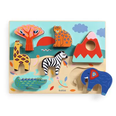 Foto van Djeco houten puzzel Savanne
