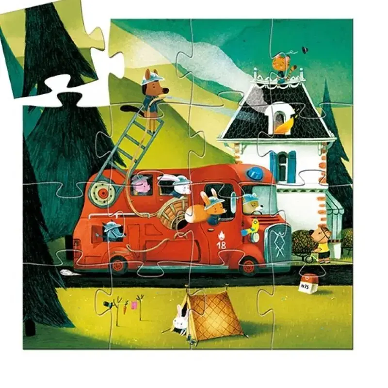 Foto 2 Djeco puzzel brandweer 16 st