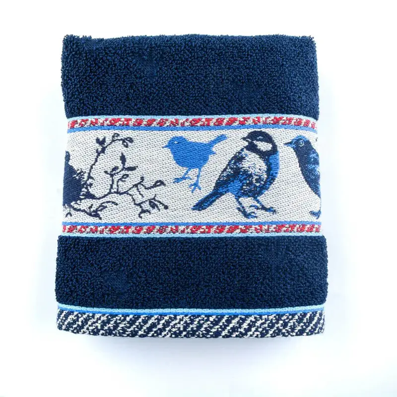 Foto 1 Handdoek Birds Donkerblauw