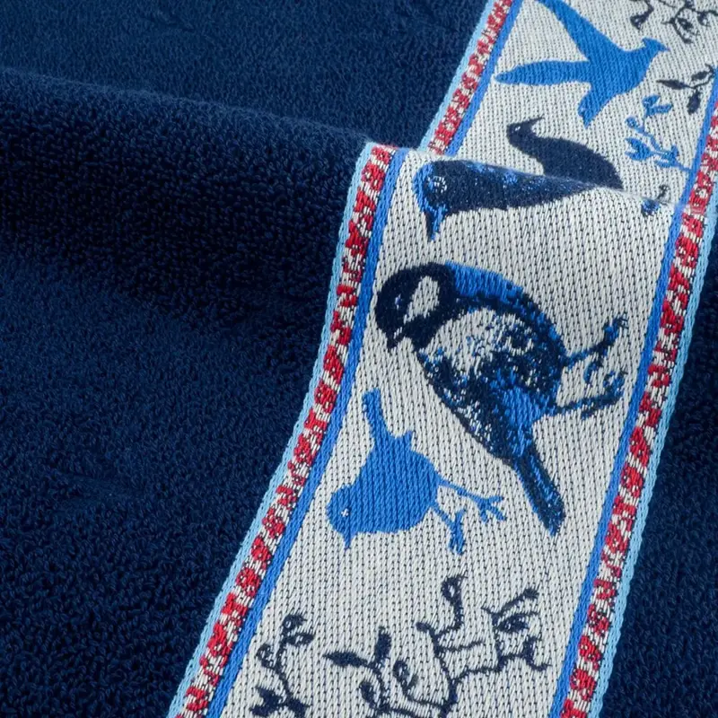 Foto 2 Handdoek Birds Donkerblauw