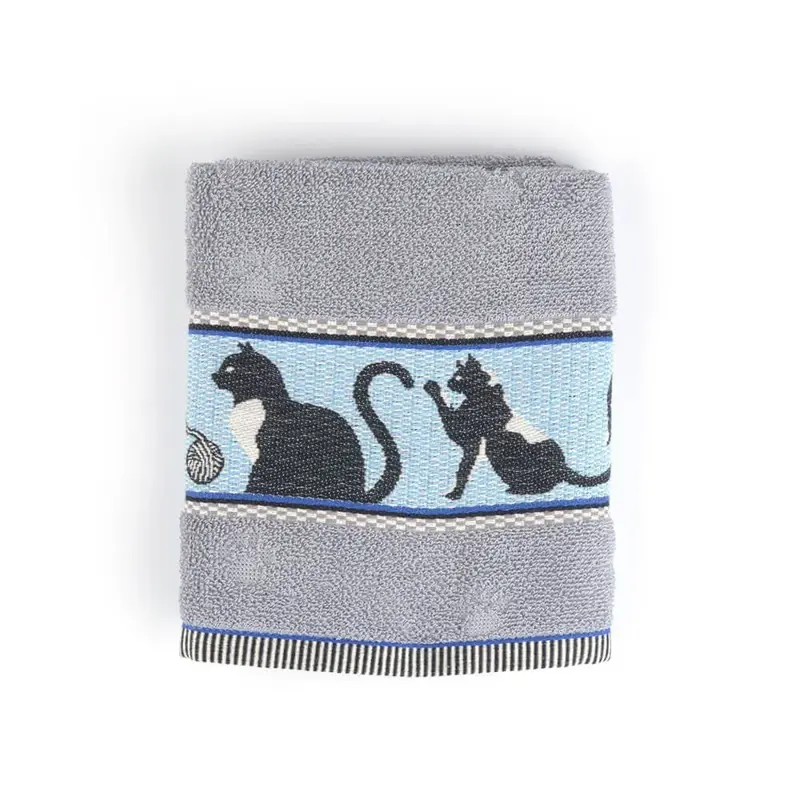 Foto 1 Handdoek Kat Grijs
