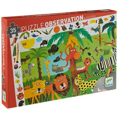 Foto van Djeco puzzel Jungle 35 st