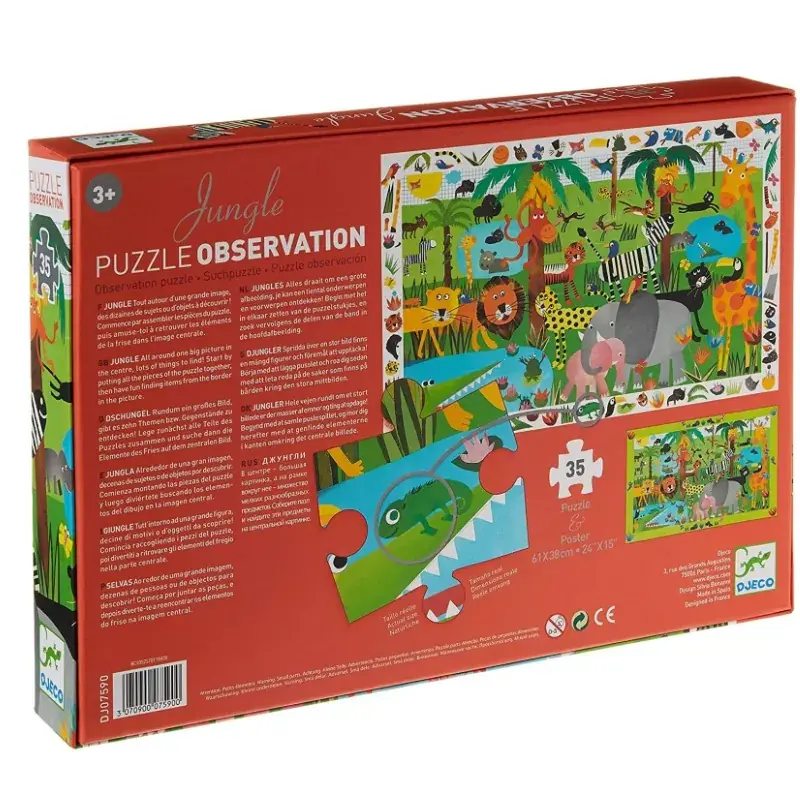 Foto 2 Djeco puzzel Jungle 35 st