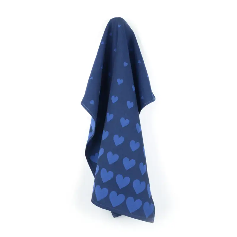 Foto 2 Theedoek Hearts Dark Blue