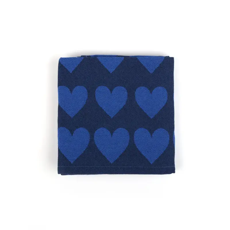 Foto 3 Theedoek Hearts Dark Blue