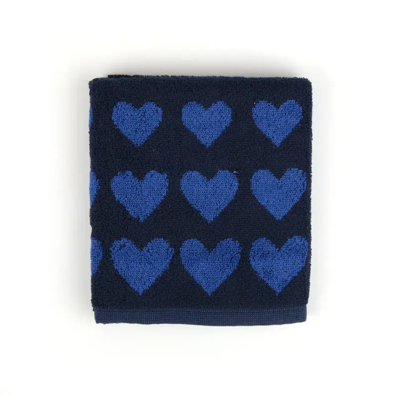 Foto 1 Handdoek Hearts Donkerblauw