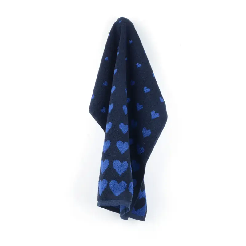 Foto 2 Handdoek Hearts Donkerblauw