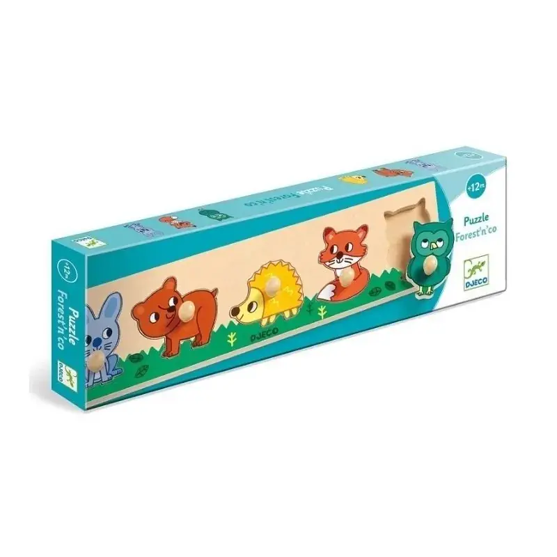 Foto 1 Djeco houten puzzel bosdieren
