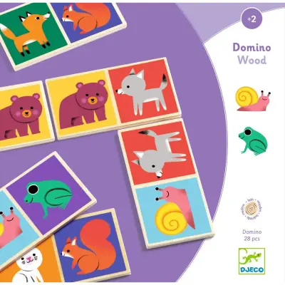 Foto van Djeco houten domino bos