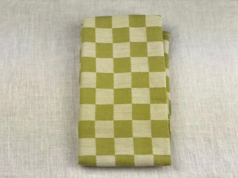 Foto 1 Theedoek blok Yellow Green