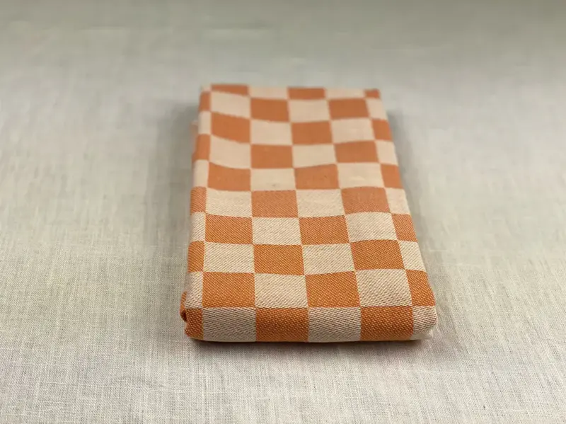 Foto 1 Theedoek blok Orange