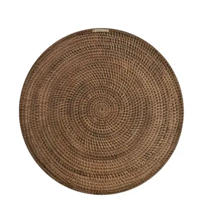 Foto van Placemat rond Raffia donker