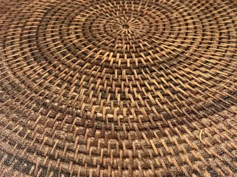 Foto 3 Placemat rond Raffia donker