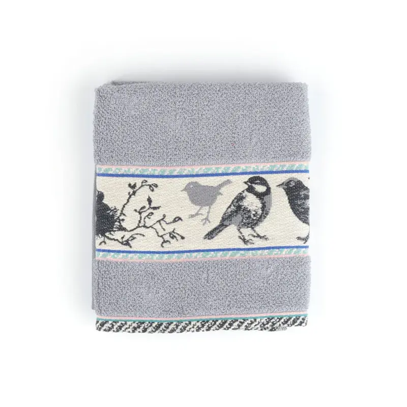 Foto 1 Handdoek Birds Grijs