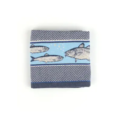 Foto van Theedoek Fish Dark Blue