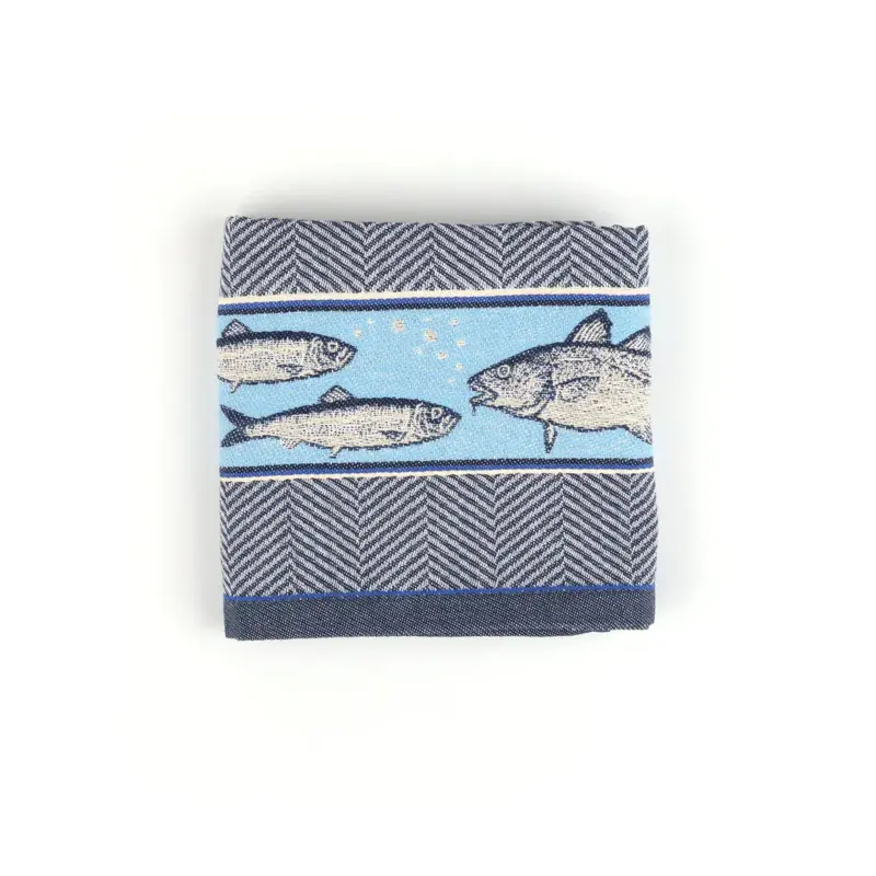 Foto 1 Theedoek Fish Dark Blue