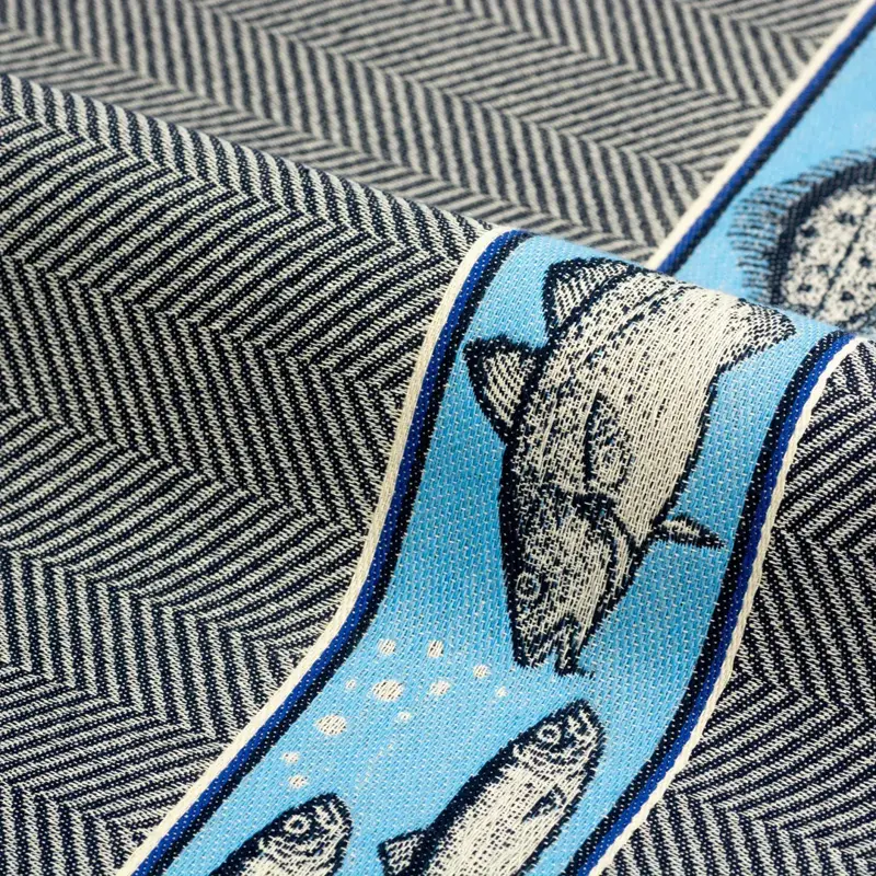 Foto 2 Theedoek Fish Dark Blue