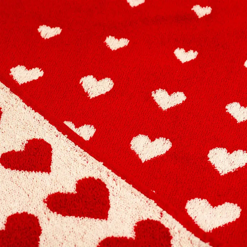 Foto 1 Handdoek Hearts Rood
