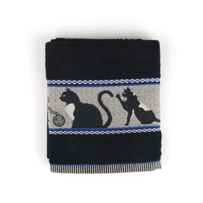 Foto van Handdoek Kat Zwart