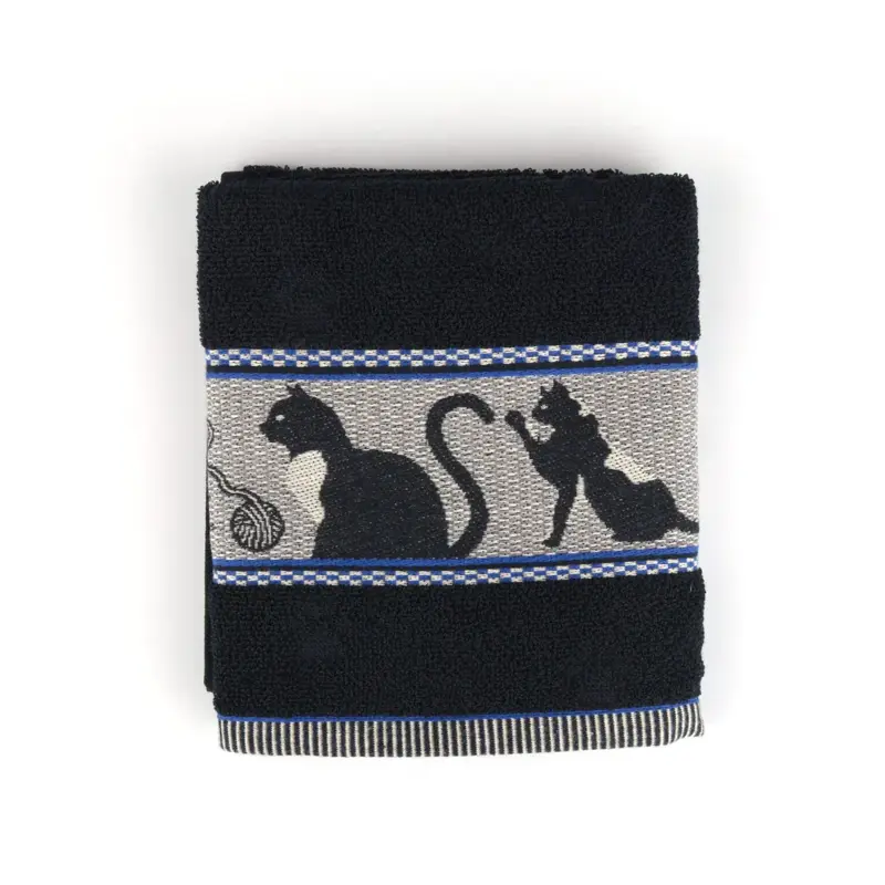 Foto 1 Handdoek Kat Zwart