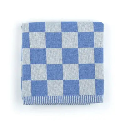 Foto van Theedoek grote blok Blauw