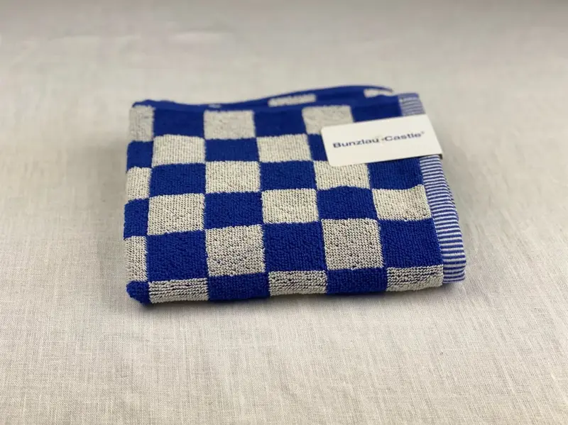 Foto 2 Handdoek grote blok Blauw