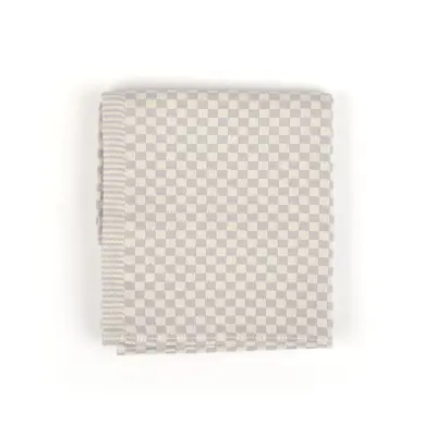 Foto van Theedoek kleine blok Grijs
