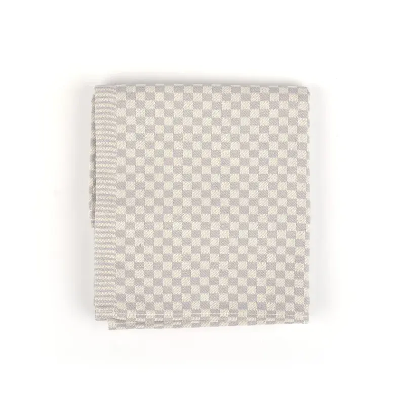 Foto 1 Theedoek kleine blok Grijs