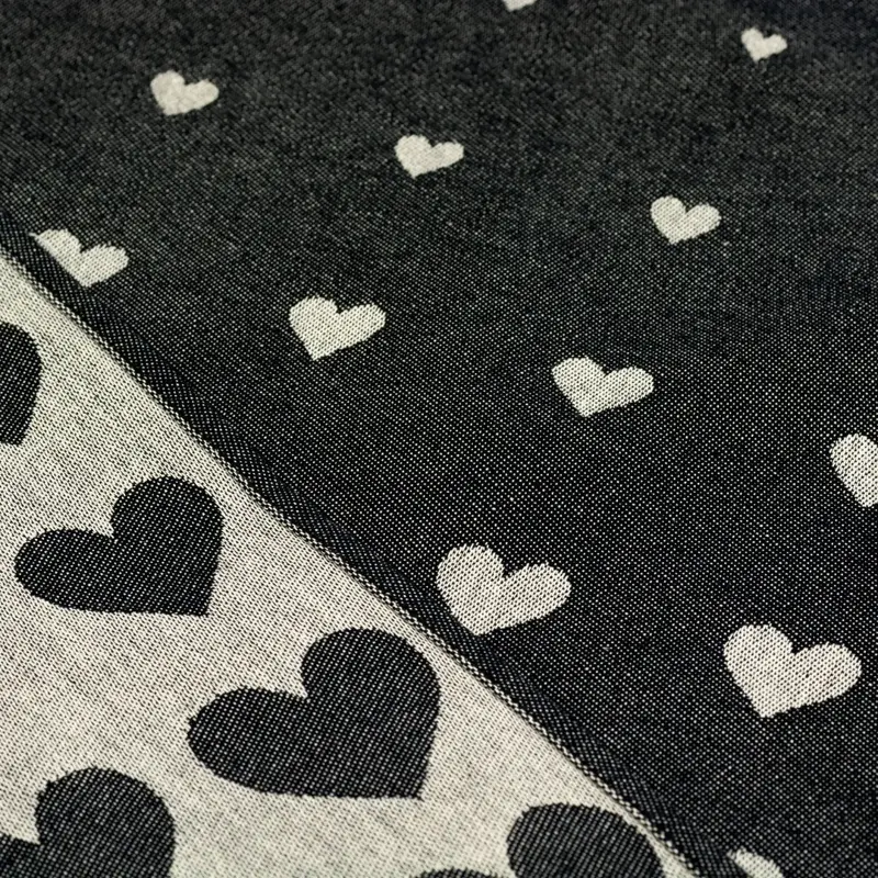Foto 2 Theedoek Hearts Zwart