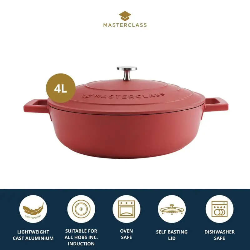 Foto 2 Lage braadpan Rood 28cm/4L