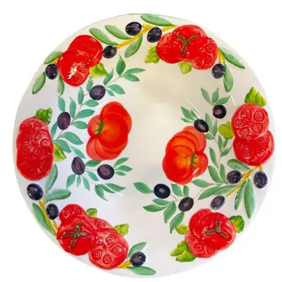 Foto van Diepe schaal tomaten/olijven